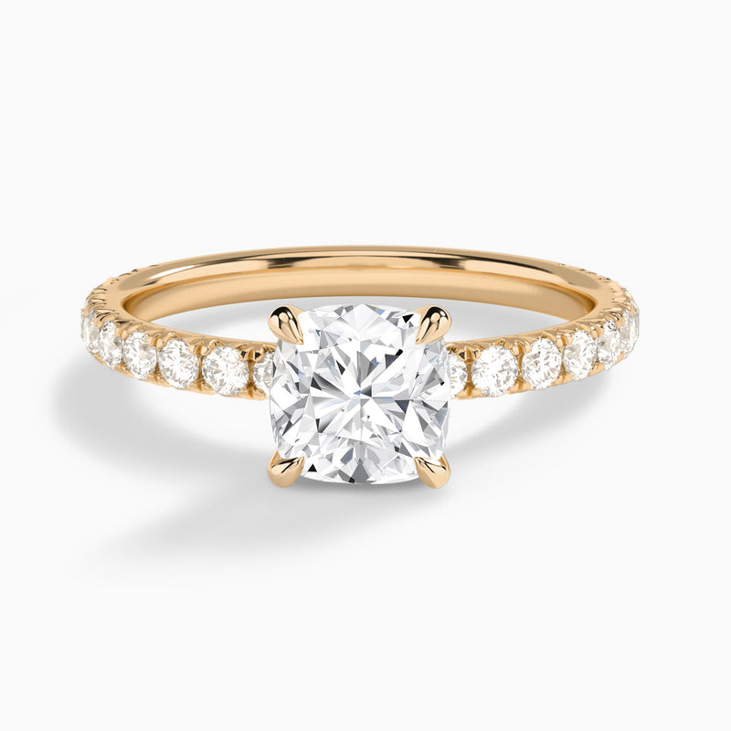Cushion Artemis Lab Grown Diamond Engagement Ring In 14K Rose Gold - Lucenjuri