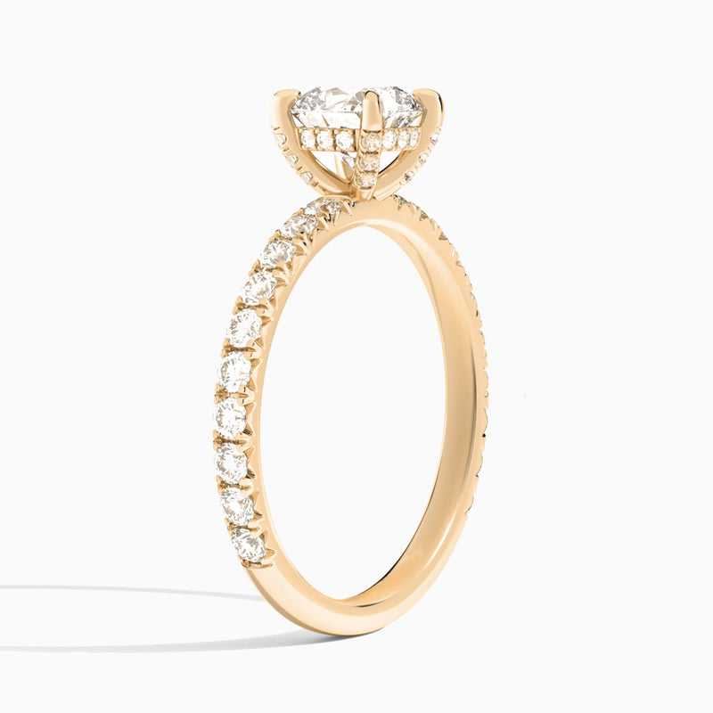Cushion Artemis Lab Grown Diamond Engagement Ring In 14K Rose Gold, Angle View