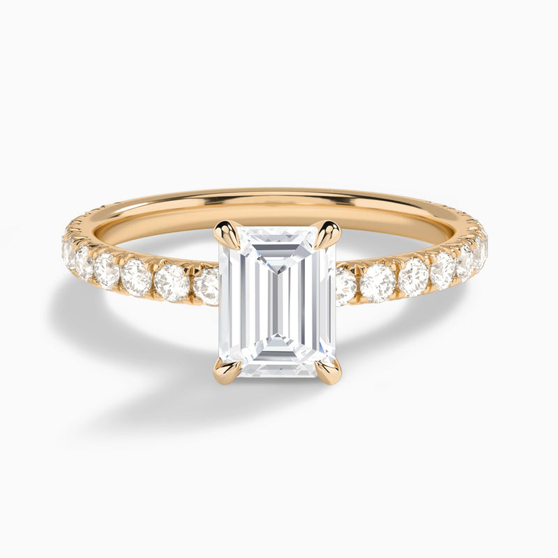 Emerald Artemis Lab Grown Diamond Engagement Ring In 14K Rose Gold - Lucenjuri
