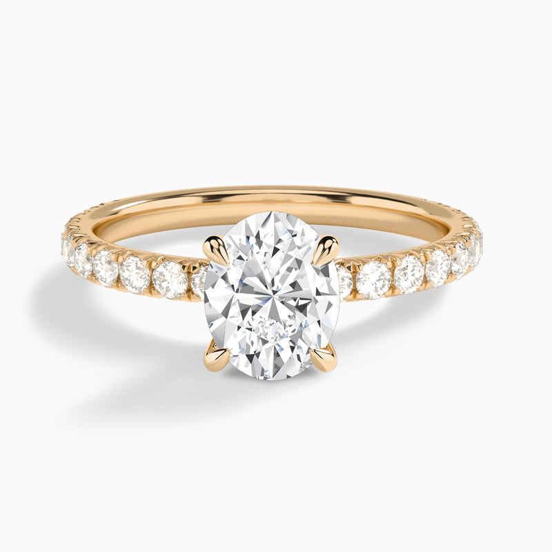 Oval Artemis Lab Grown Diamond Engagement Ring In 14K Rose Gold - Lucenjuri
