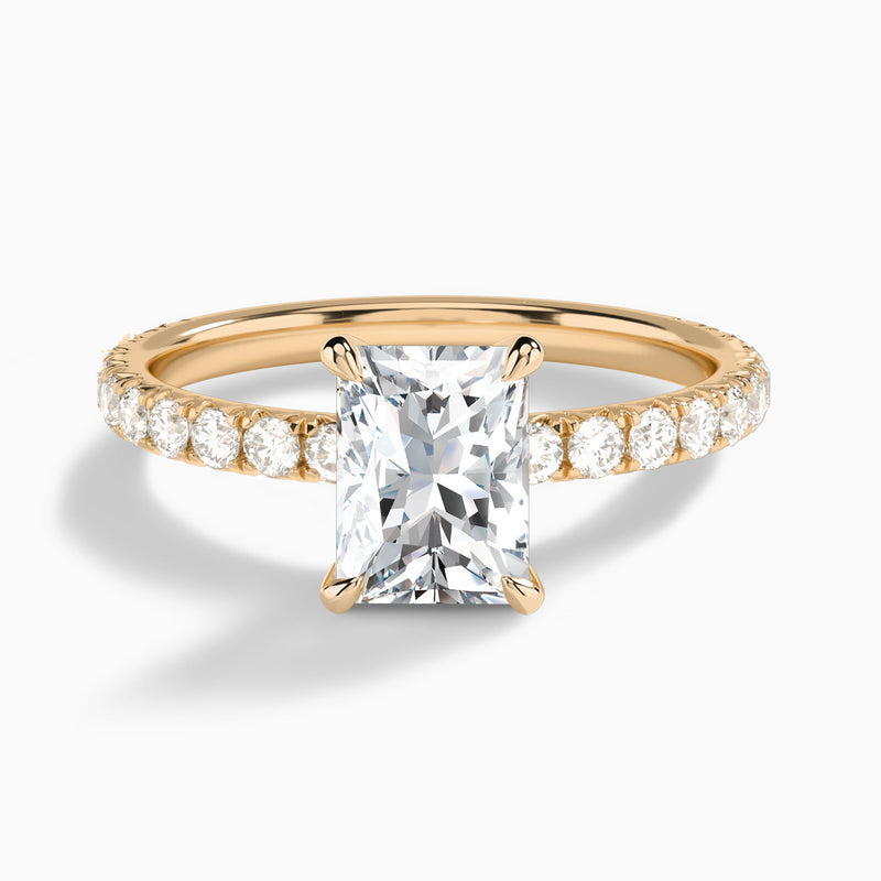 Radiant Artemis Lab Grown Diamond Engagement Ring In 14K Rose Gold - Lucenjuri