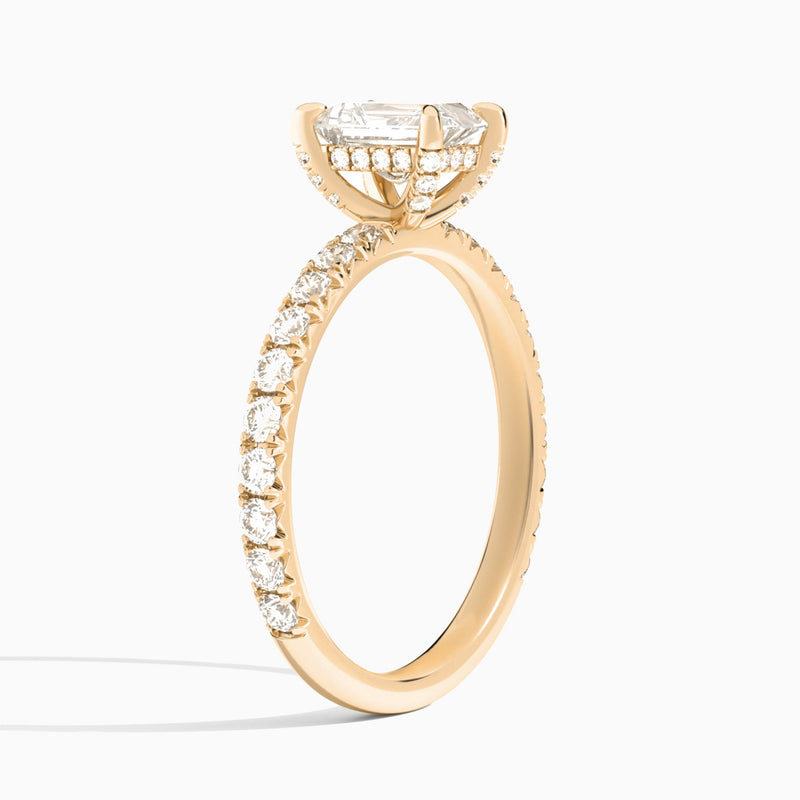 Radiant Artemis Lab Grown Diamond Engagement Ring In 14K Rose Gold, Angle View