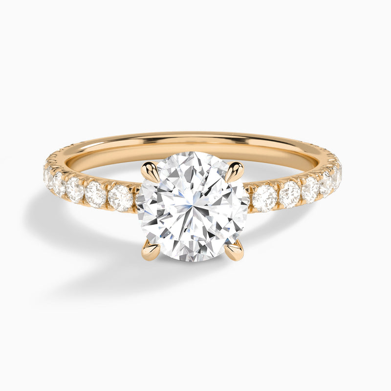 Round Artemis Lab Grown Diamond Engagement Ring In 14K Rose Gold - Lucenjuri