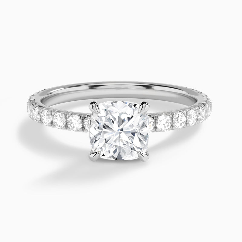 Cushion Artemis Lab Grown Diamond Engagement Ring In 18K White Gold - Lucenjuri