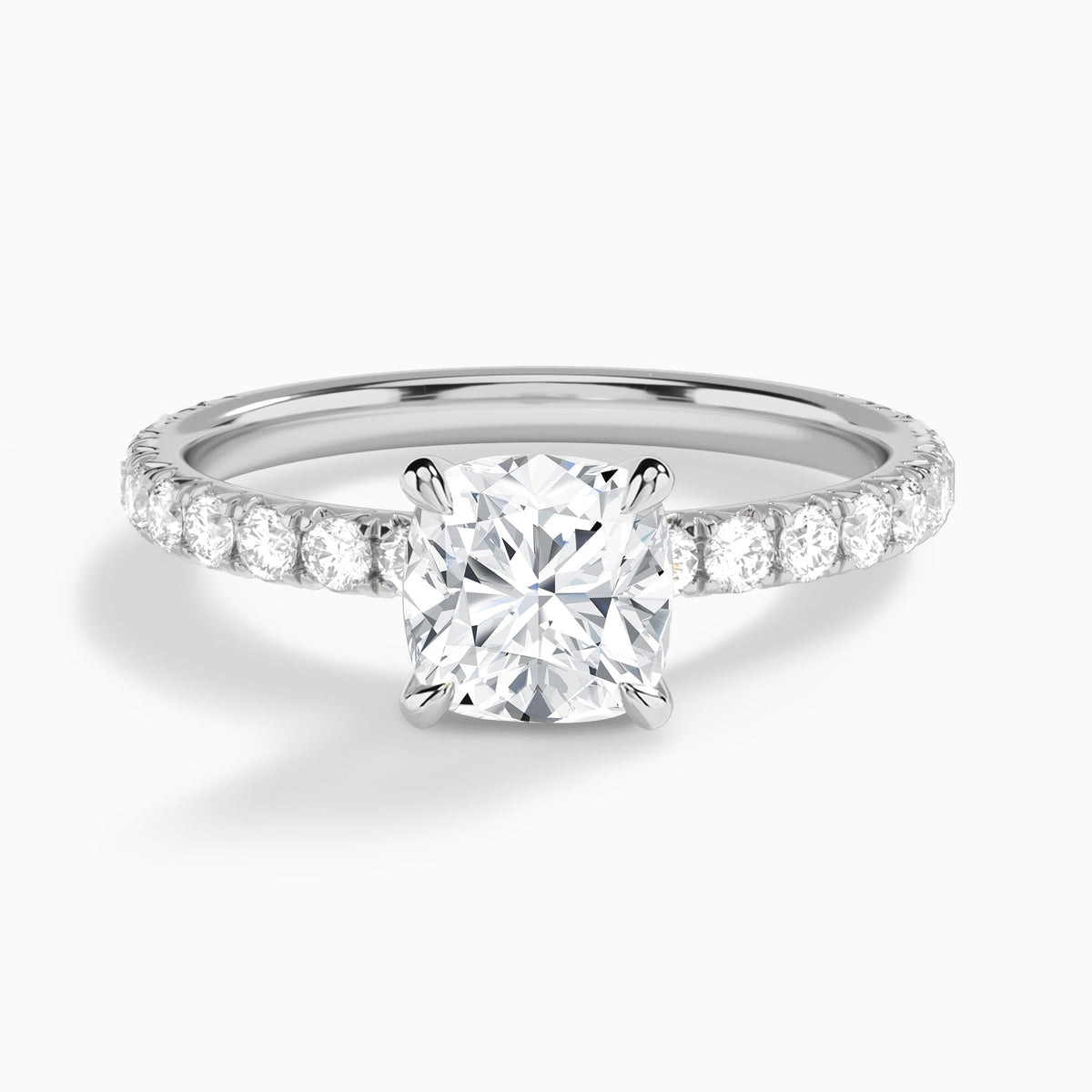 Cushion Artemis Lab Grown Diamond Engagement Ring In 18K White Gold - Lucenjuri