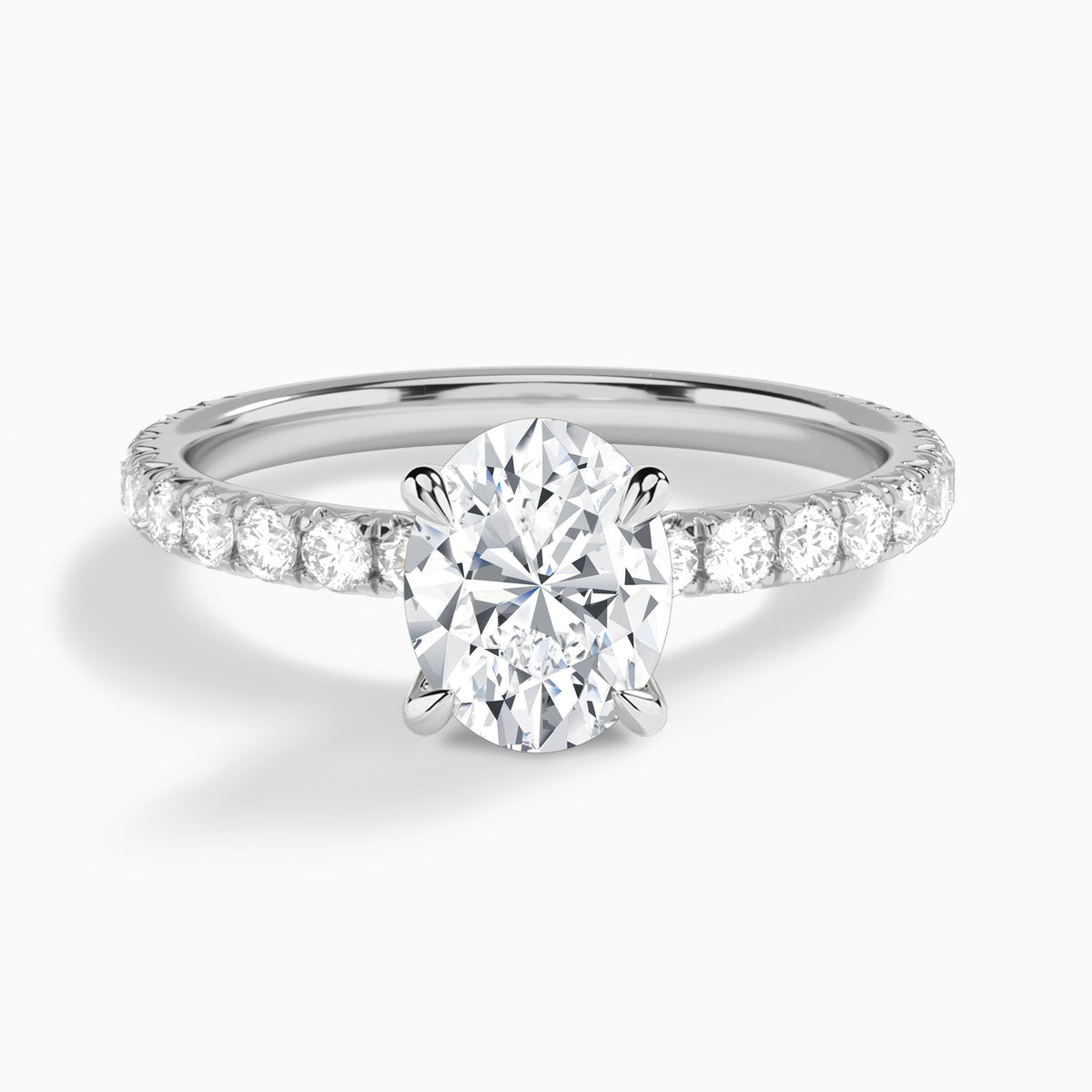 Oval Artemis Lab Grown Diamond Engagement Ring In 18K White Gold - Lucenjuri