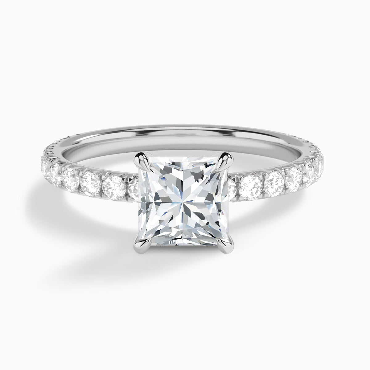 Princess Artemis Lab Grown Diamond Engagement Ring In 18K White Gold - Lucenjuri