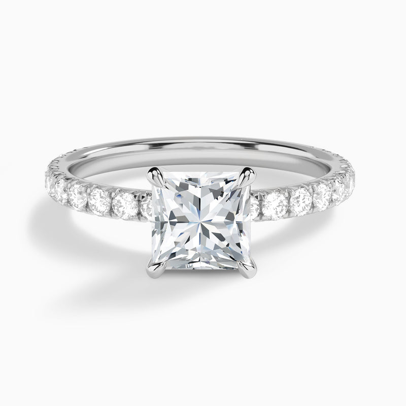 Princess Artemis Lab Grown Diamond Engagement Ring In 14K White Gold - Lucenjuri