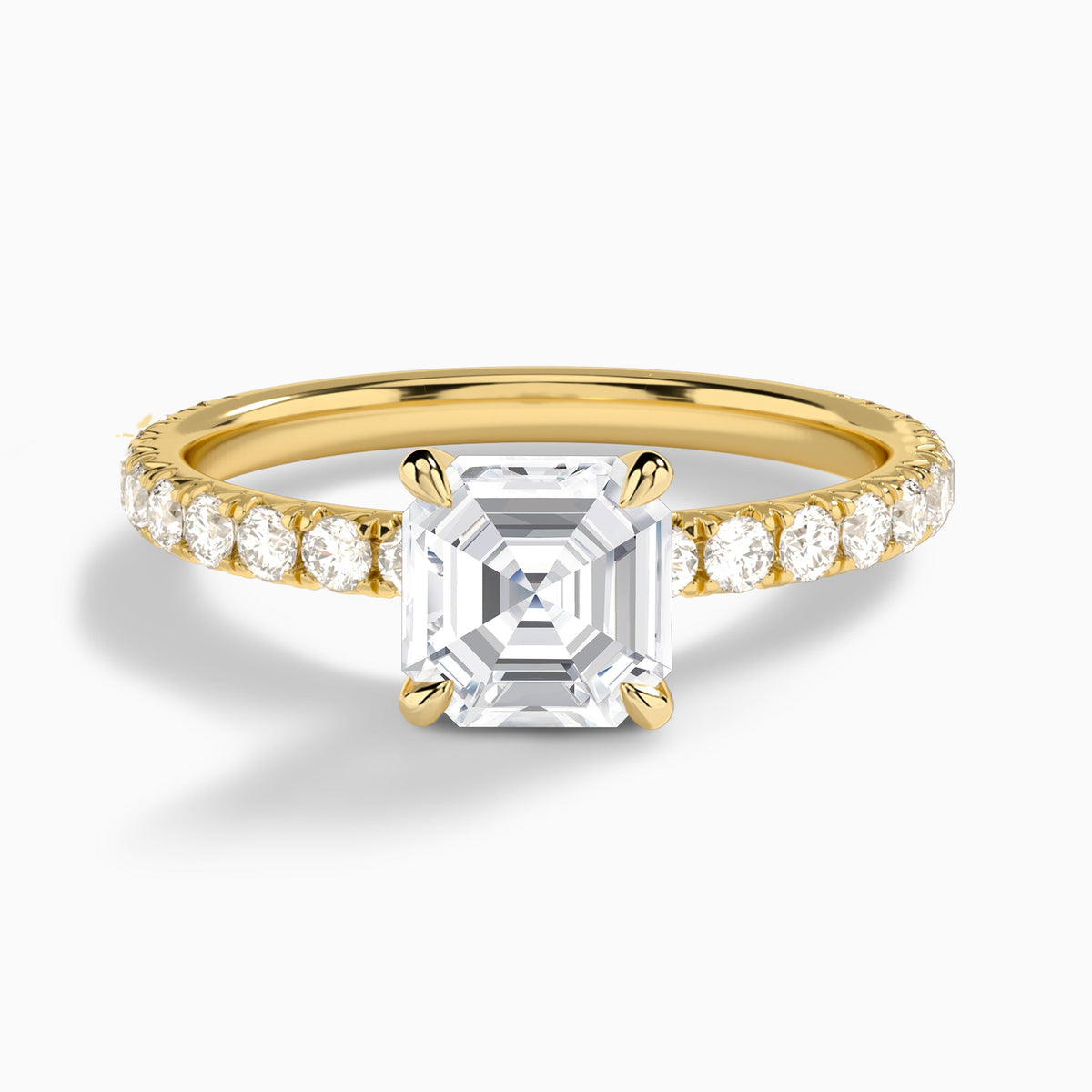 Asscher Artemis Lab Grown Diamond Engagement Ring In 18K Yellow Gold - Lucenjuri
