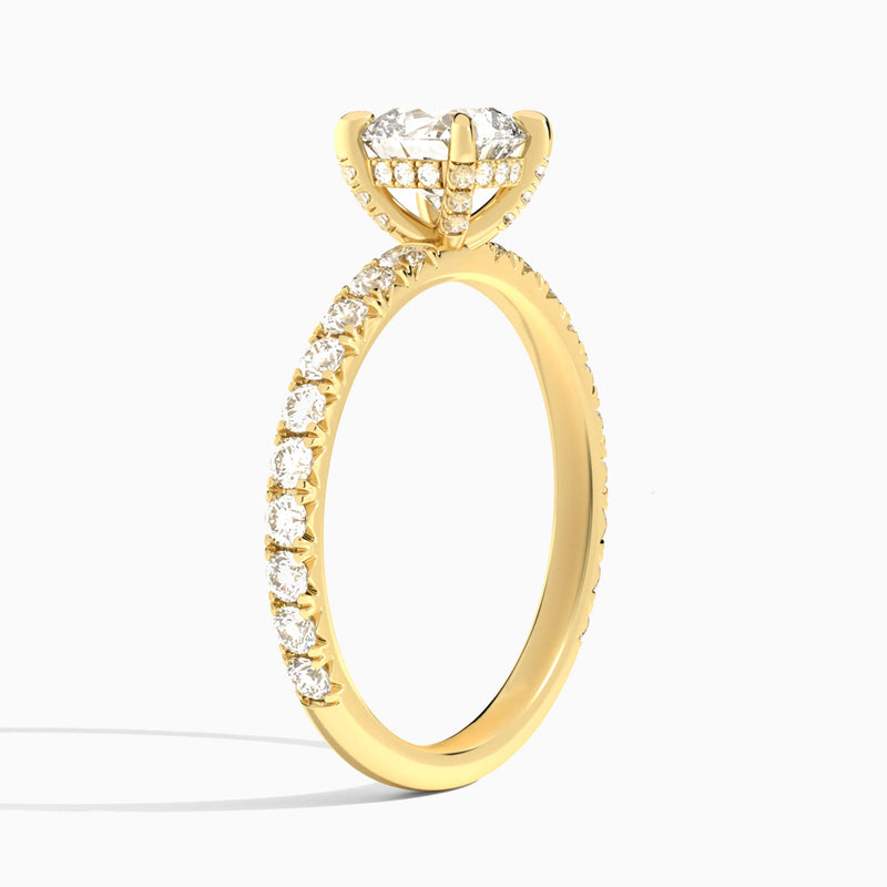 Cushion Artemis Lab Grown Diamond Engagement Ring In 18K Yellow Gold, Angle View