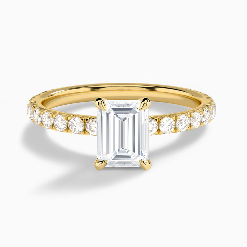 Emerald Artemis Lab Grown Diamond Engagement Ring In 14K Yellow Gold - Lucenjuri