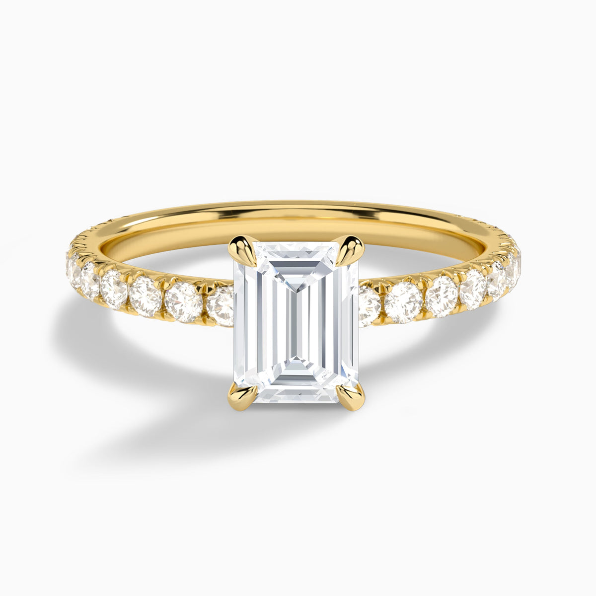 Emerald Artemis Lab Grown Diamond Engagement Ring In 18K Yellow Gold - Lucenjuri