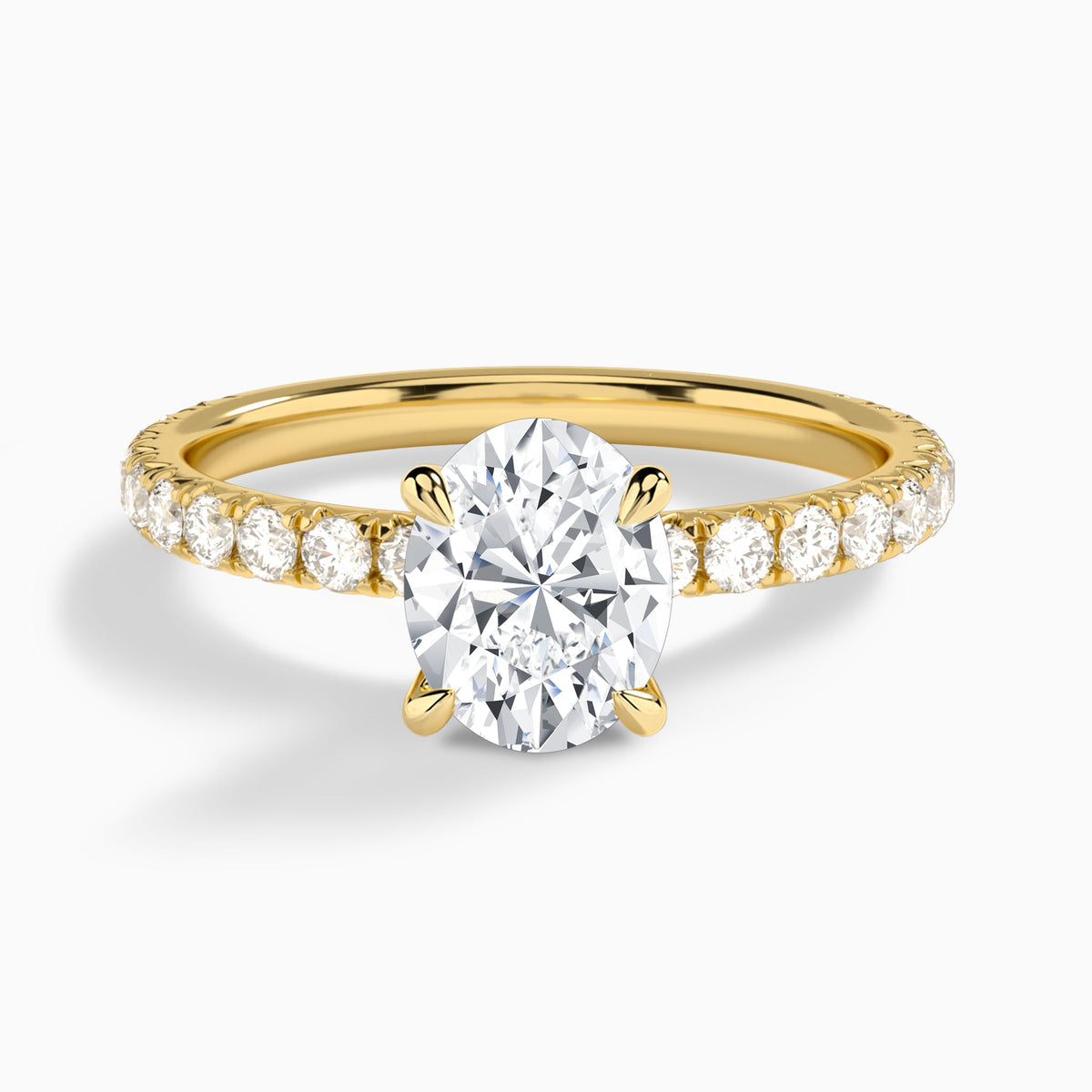 Oval Artemis Lab Grown Diamond Engagement Ring In 14K Yellow Gold - Lucenjuri