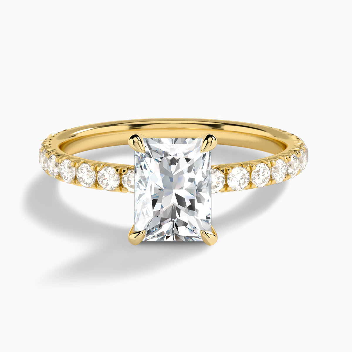 Radiant Artemis Lab Grown Diamond Engagement Ring In 18K Yellow Gold - Lucenjuri