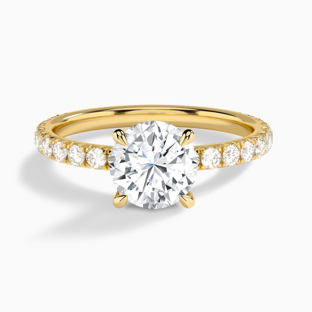 Round Artemis Lab Grown Diamond Engagement Ring In 18K Yellow Gold - Lucenjuri