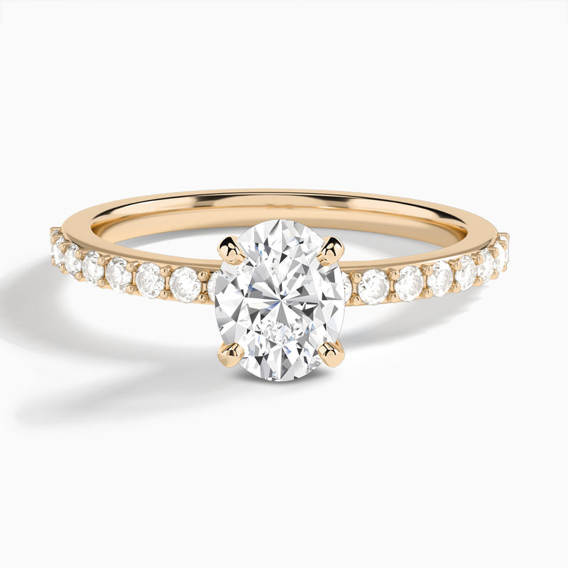 Oval Petite Classic Lab Grown Diamond Engagement Ring In 14K Rose Gold - Lucenjuri