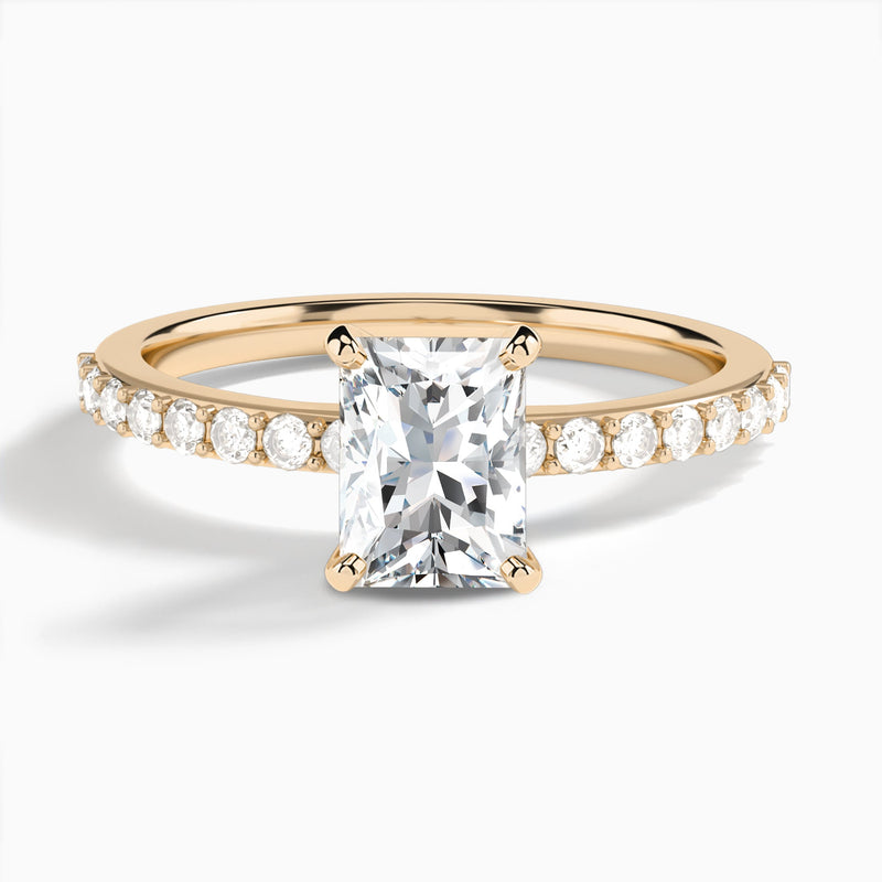 Radiant Petite Classic Lab Grown Diamond Engagement Ring In 14K Rose Gold - Lucenjuri
