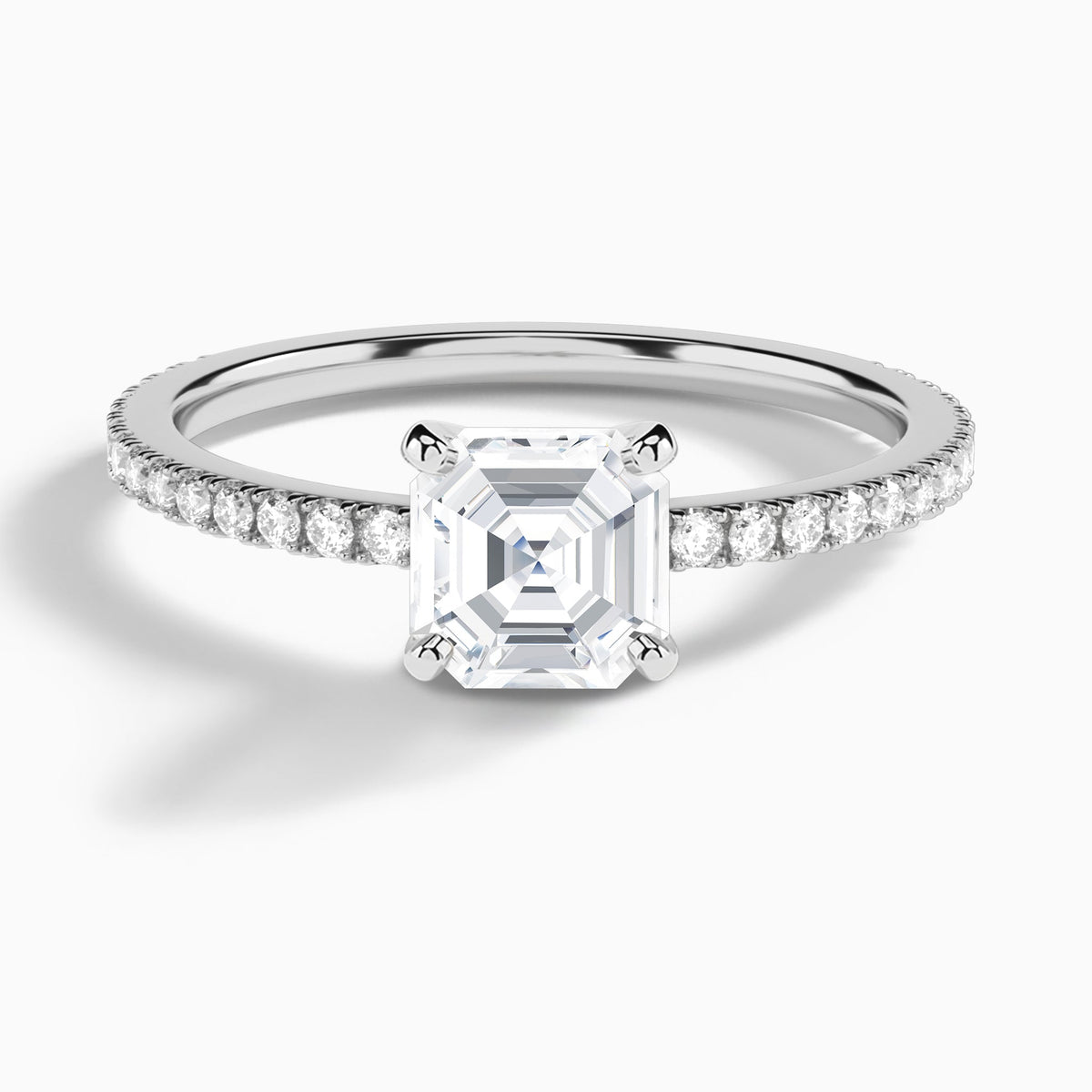 Asscher Luxe Belle Lab Grown Diamond Engagement Ring In Platinum - Lucenjuri