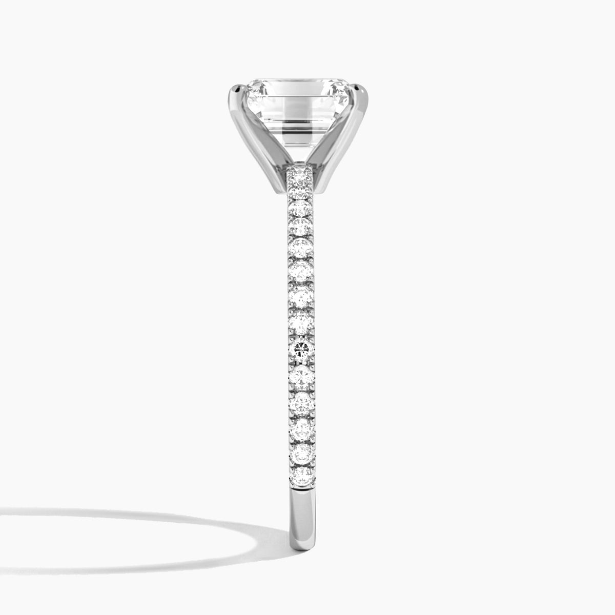 Emerald Luxe Belle Lab Grown Diamond Engagement Ring In Platinum, Side View