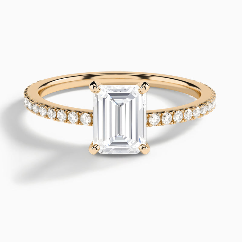 Emerald Luxe Belle Lab Grown Diamond Engagement Ring In 14K Rose Gold - Lucenjuri