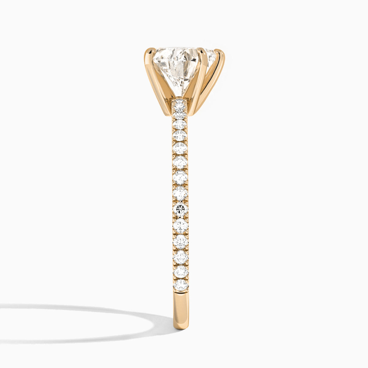 Heart Luxe Belle Lab Grown Diamond Engagement Ring In 14K Rose Gold, Side View