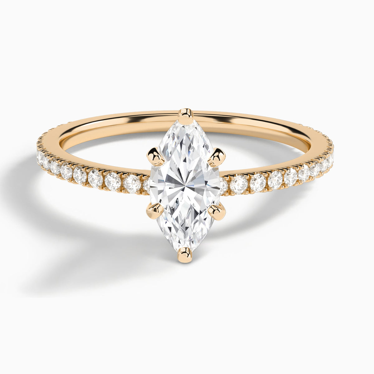 Marquise Luxe Belle Lab Grown Diamond Engagement Ring In 14K Rose Gold - Lucenjuri