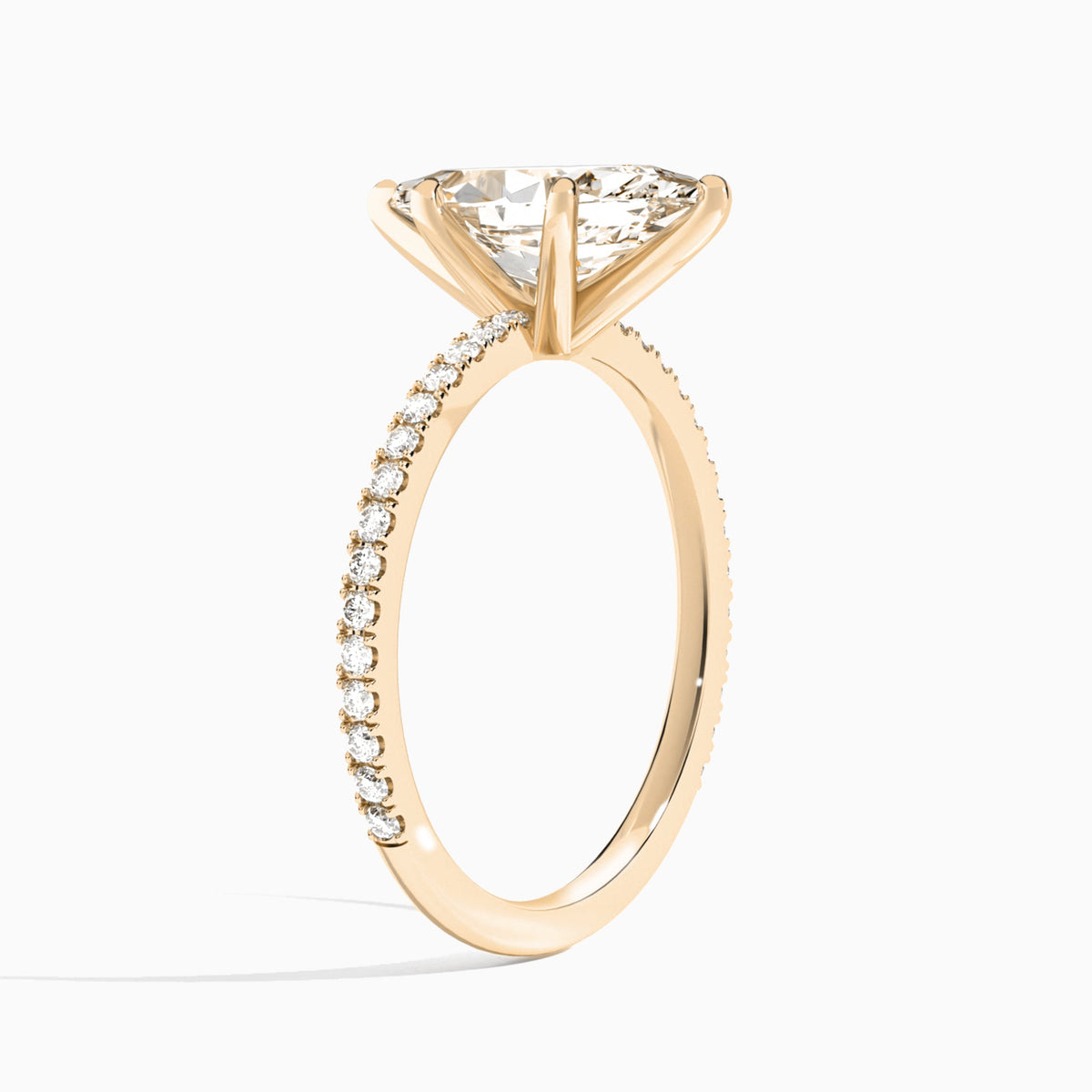 Marquise Luxe Belle Lab Grown Diamond Engagement Ring In 14K Rose Gold, Angle View