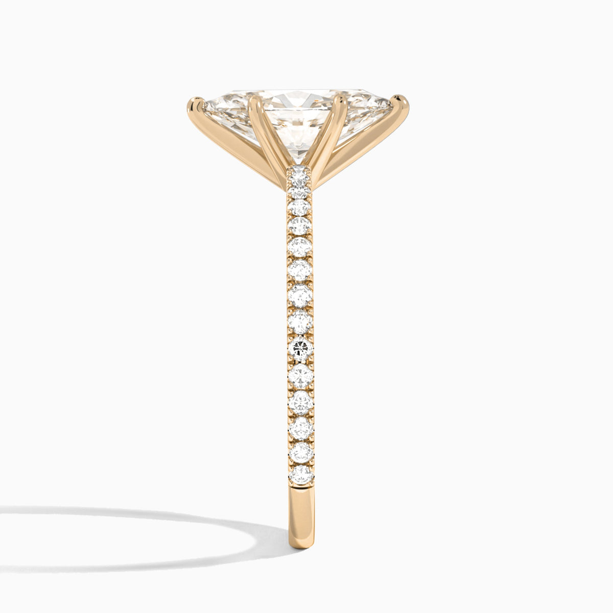 Marquise Luxe Belle Lab Grown Diamond Engagement Ring In 14K Rose Gold, Side View