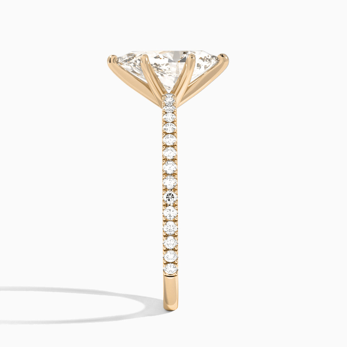 Pear Luxe Belle Lab Grown Diamond Engagement Ring In 14K Rose Gold, Side View