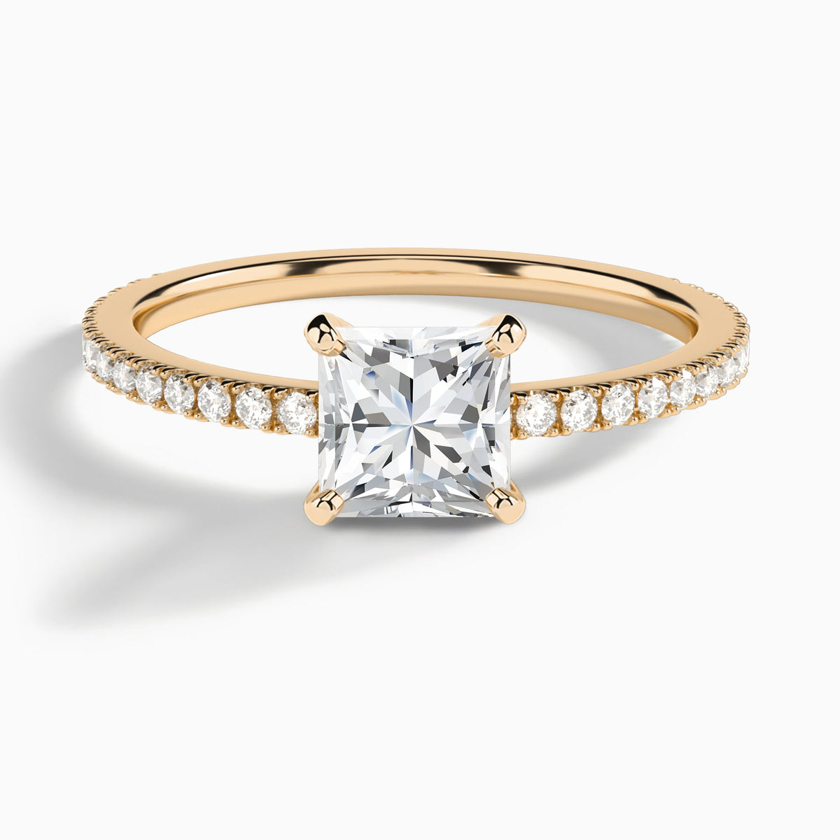 Princess Luxe Belle Lab Grown Diamond Engagement Ring In 14K Rose Gold - Lucenjuri