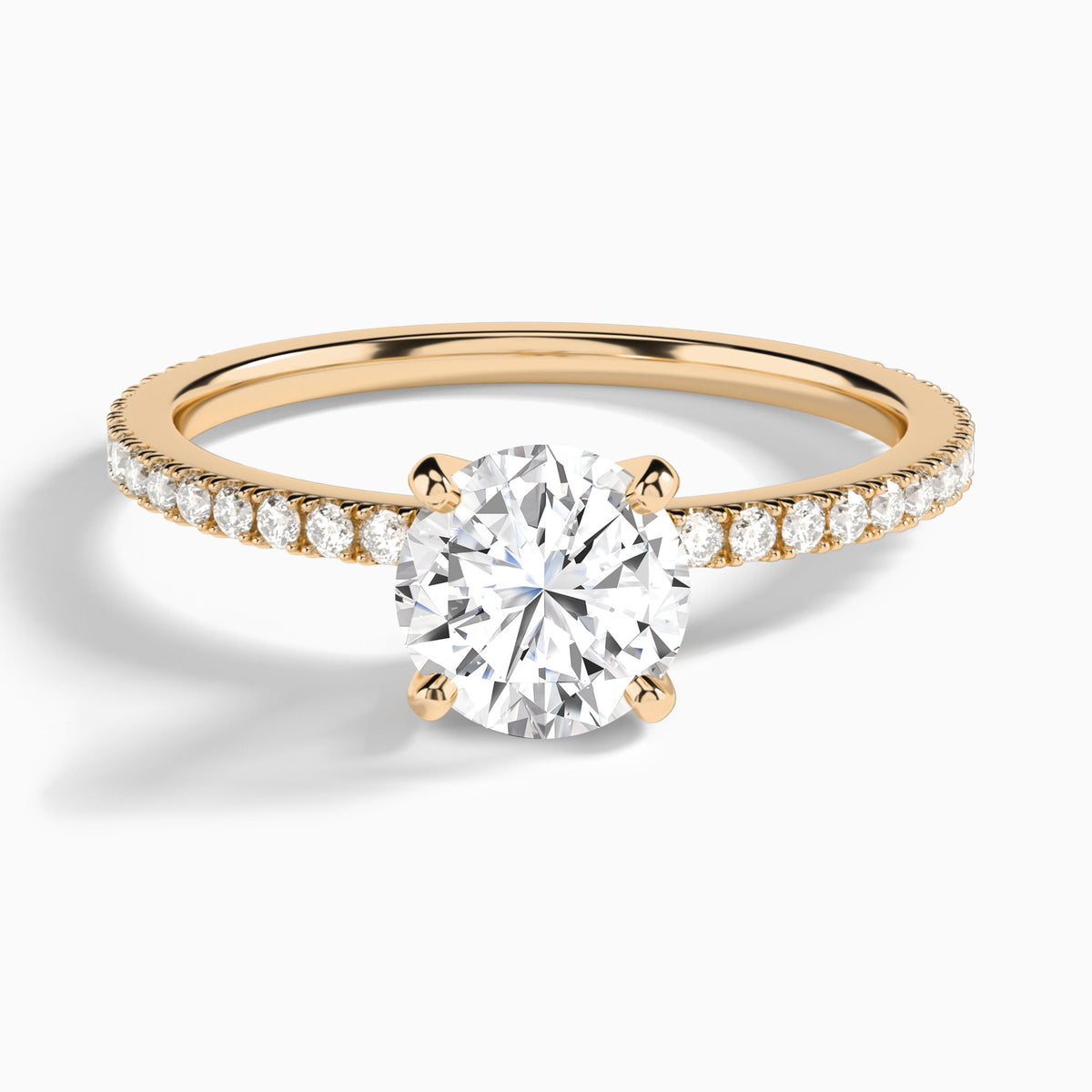 Round Luxe Belle Lab Grown Diamond Engagement Ring In 14K Rose Gold - Lucenjuri