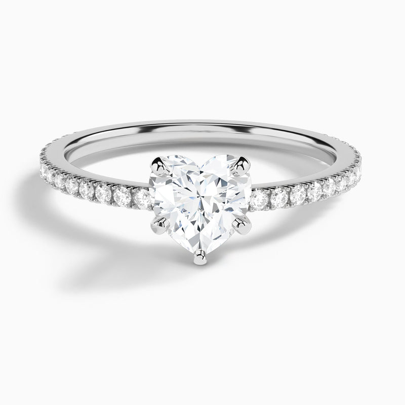 Heart Luxe Belle Lab Grown Diamond Engagement Ring In 18K White Gold - Lucenjuri