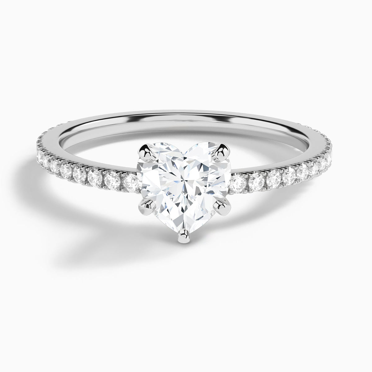 Heart Luxe Belle Lab Grown Diamond Engagement Ring In 18K White Gold - Lucenjuri