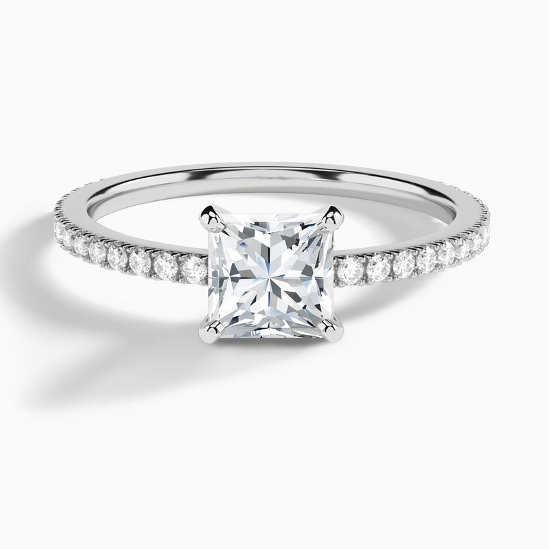 Princess Luxe Belle Lab Grown Diamond Engagement Ring In 14K White Gold - Lucenjuri