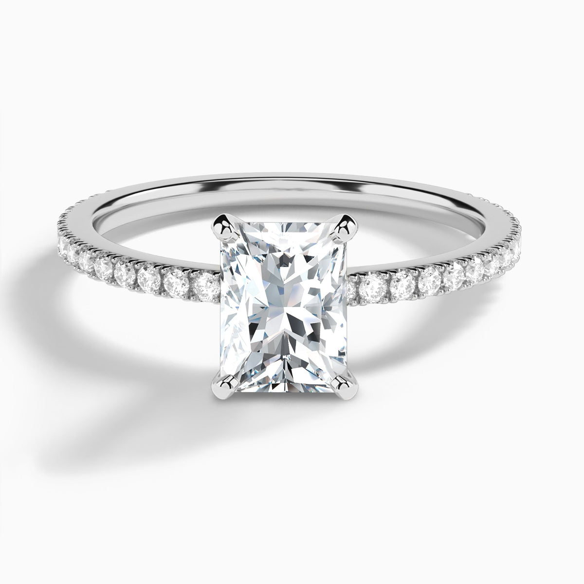 Radiant Luxe Belle Lab Grown Diamond Engagement Ring In 18K White Gold - Lucenjuri