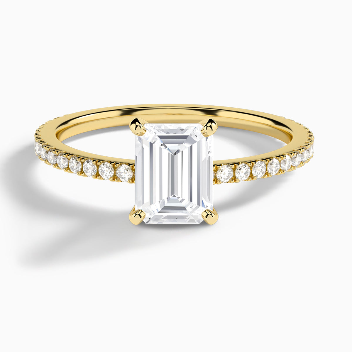 Emerald Luxe Belle Lab Grown Diamond Engagement Ring In 18K Yellow Gold - Lucenjuri