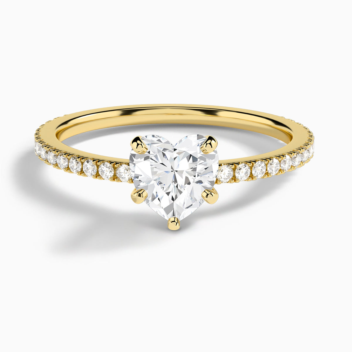 Heart Luxe Belle Lab Grown Diamond Engagement Ring In 18K Yellow Gold - Lucenjuri