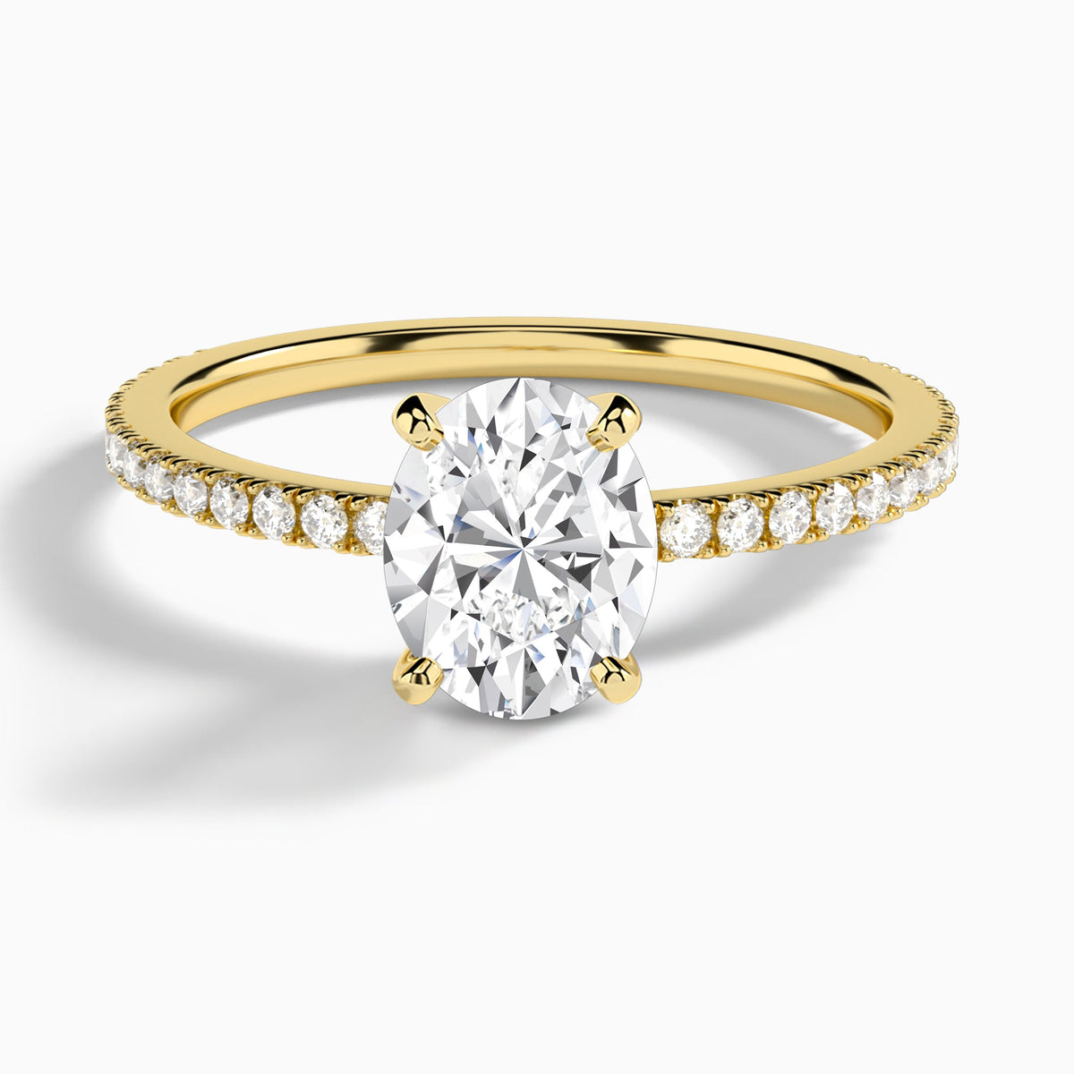 Oval Luxe Belle Lab Grown Diamond Engagement Ring In 18K Yellow Gold - Lucenjuri