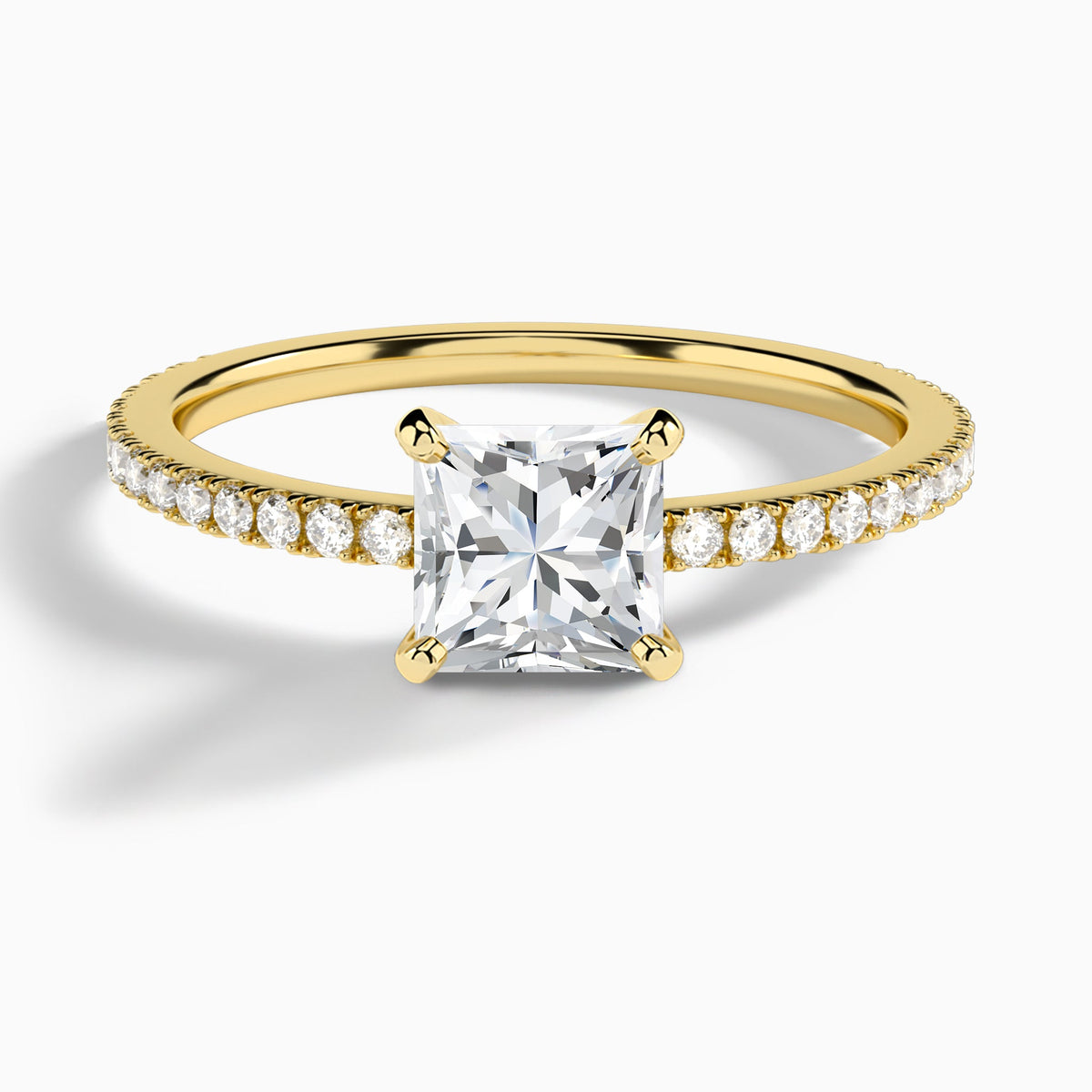 Princess Luxe Belle Lab Grown Diamond Engagement Ring In 18K Yellow Gold - Lucenjuri