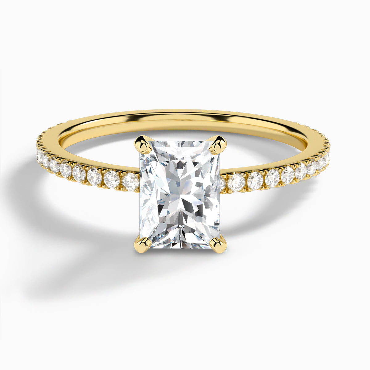 Radiant Luxe Belle Lab Grown Diamond Engagement Ring In 18K Yellow Gold - Lucenjuri