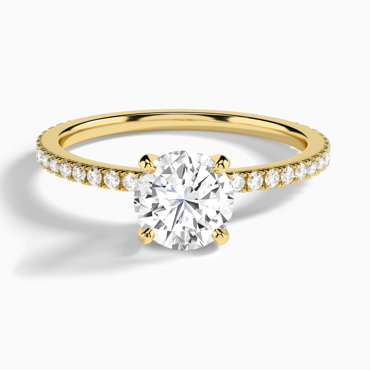 Round Luxe Belle Lab Grown Diamond Engagement Ring In 18K Yellow Gold - Lucenjuri