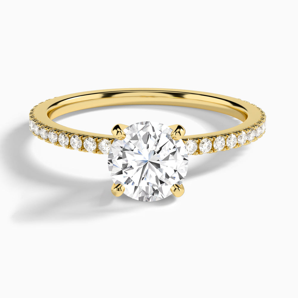 Round Luxe Belle Lab Grown Diamond Engagement Ring In 14K Yellow Gold - Lucenjuri