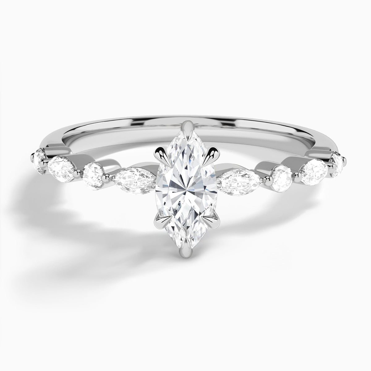 Marquise Chateau Lab Grown Diamond Engagement Ring In Platinum - Lucenjuri
