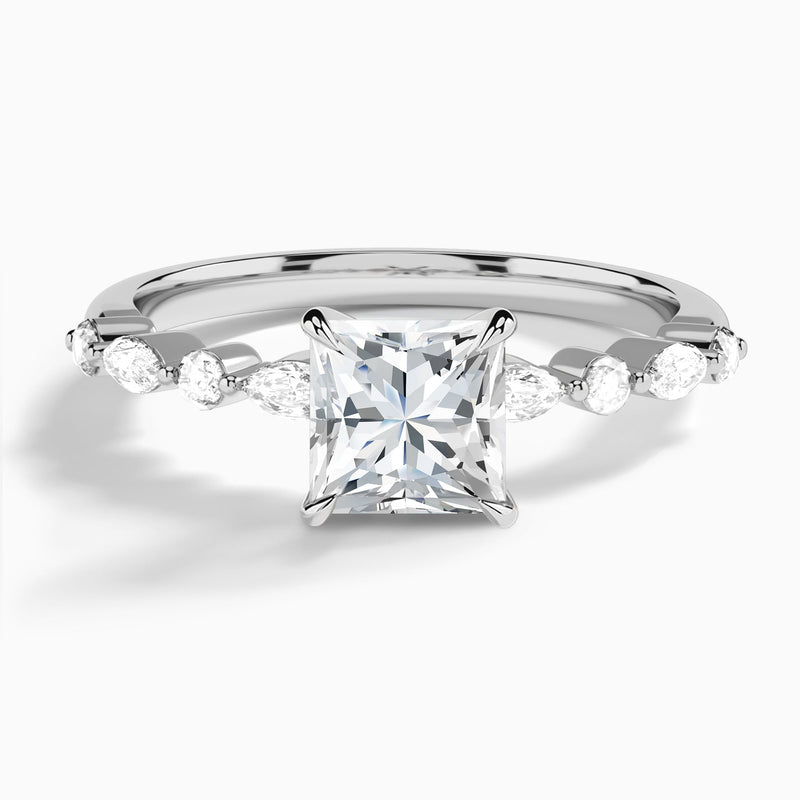 Princess Chateau Lab Grown Diamond Engagement Ring In Platinum - Lucenjuri