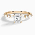 Asscher Chateau Lab Grown Diamond Engagement Ring In 14K Rose Gold - Lucenjuri