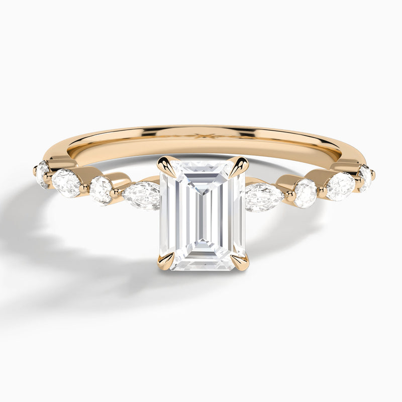 Emerald Chateau Lab Grown Diamond Engagement Ring In 14K Rose Gold - Lucenjuri