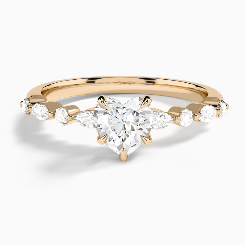 Heart Chateau Lab Grown Diamond Engagement Ring In 14K Rose Gold - Lucenjuri
