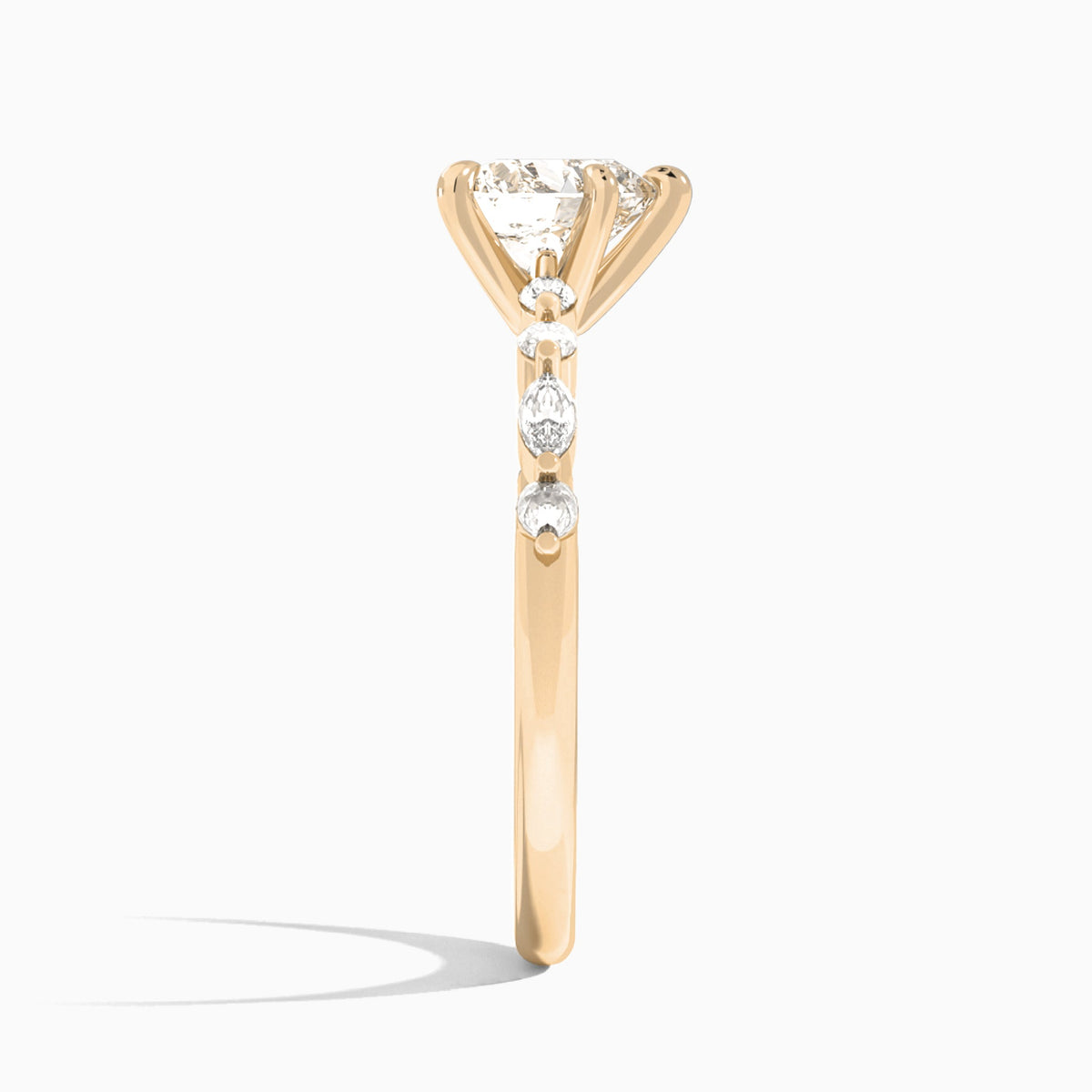 Heart Chateau Lab Grown Diamond Engagement Ring In 14K Rose Gold, Side View