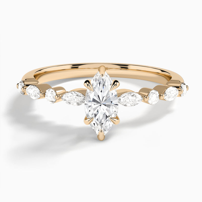 Marquise Chateau Lab Grown Diamond Engagement Ring In 14K Rose Gold - Lucenjuri