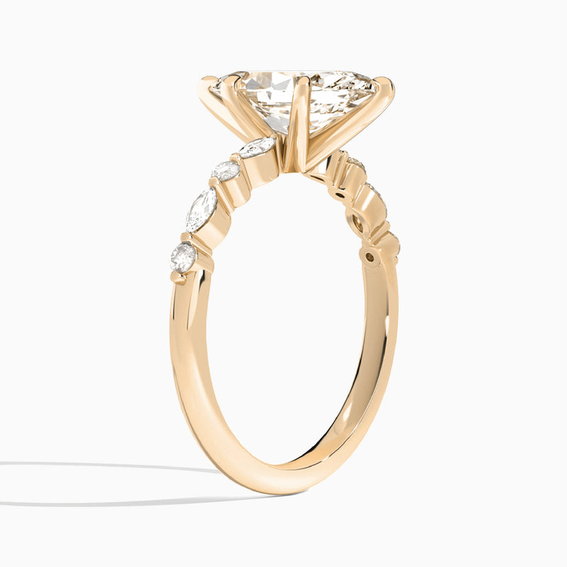 Marquise Chateau Lab Grown Diamond Engagement Ring In 14K Rose Gold, Angle View